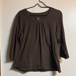 Croft & Barrow Women's Dark Brown Blouse